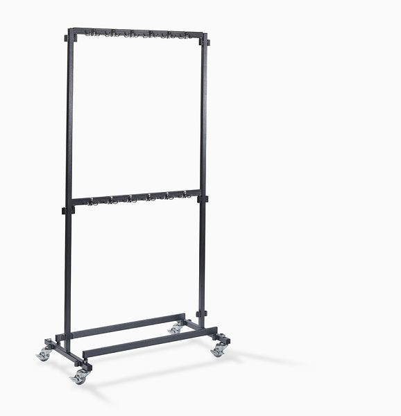 Feros Kleiderständer klein mit 48 Haken, aus Stahl in Hammerschlag, fahrbar und zerlegbar, erweiterbar, 100x60x200cm (BxTxH), C10005