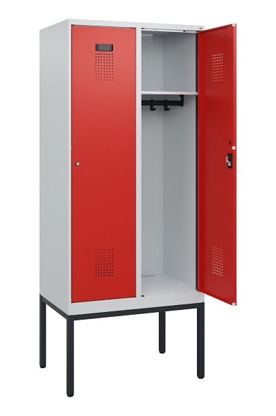 C+P Spind Evolo PLUS, Gestell, 2 Abteile, 1950x800x500mm, 7035/3020, Zylinderschloss, 0490305-22 S10028