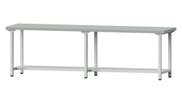 ANKE Werkbänke Arbeitstisch, Modell 91, 2800 x 700 x 850 mm, RAL 7035, ZBP 50 mm, 400.462