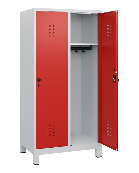 C+P Spind Evolo PLUS, Füße, 2 Abteile, 1630x800x500mm, 7035/3020, Drehriegel, 0490105-22 S10005