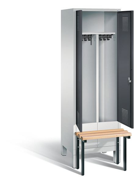 C+P Schwarz-Weiss-Spind Evolo, H1850xB610xT815mm, Farbe: Lichtgrau / Schwarzgrau, 48032-20 S10038