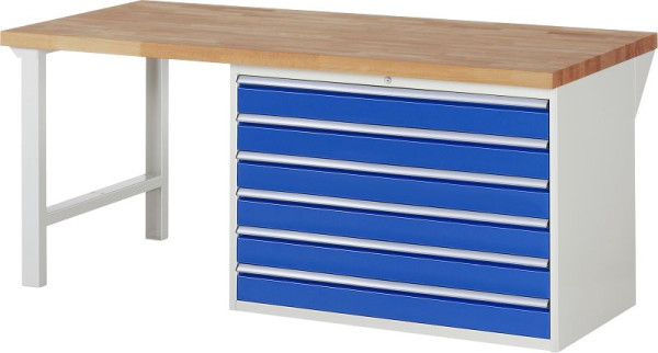 RAU Werkbank Serie 7000 - Modell 7716, B2000 x T900 x H840 mm, Systemunterbau B2000 x T850 x H800 mm, 03-7716A1-209B4S.11