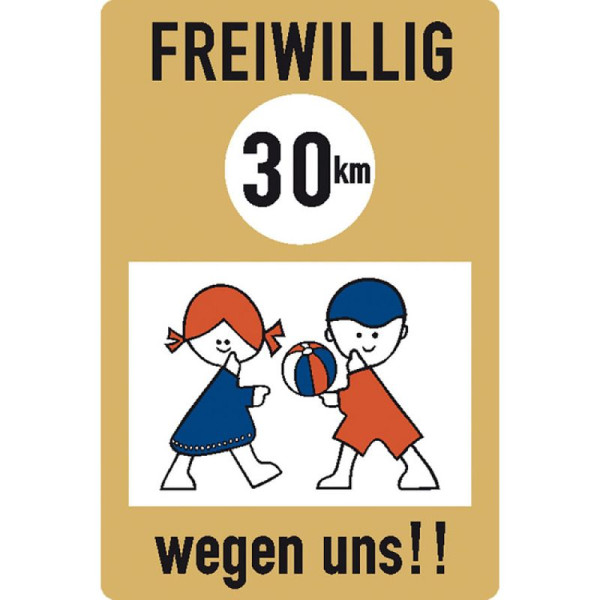 Stein HGS Spielplatzschild, Freiwillig 30 km wegen uns, 52.5467