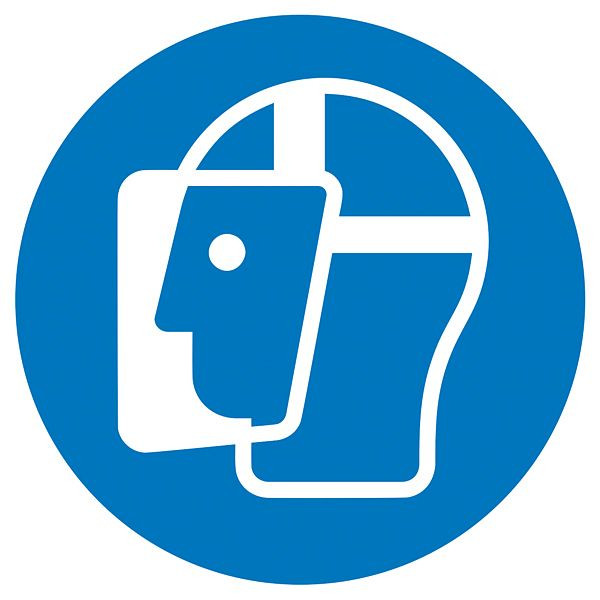 SafetyMarking Gebotsschild, Gesichtsschutz benutzen, Ø 5 cm, Folie, selbstklebend, VE: 6 Stück/Bogen, 30.A7250