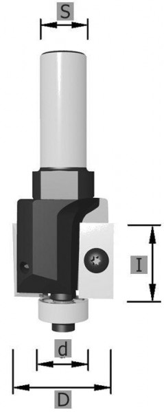 Edessö HW Wendeplatten-Falzfräser, Kugellager, Z: 2 S: 8, A: 32, B: 24, C: 8, 132232008