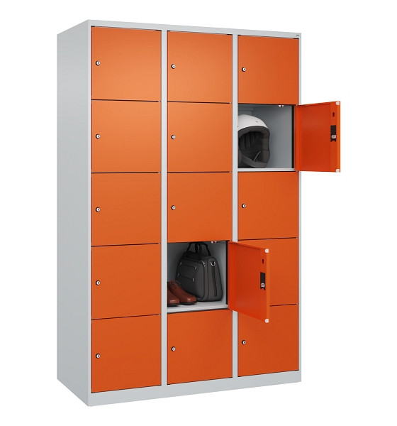 C+P Schließfachschrank Evolo PLUS, 15 Fächer, 1850x1200x500mm, 7035/2004, 049000-325 S10002