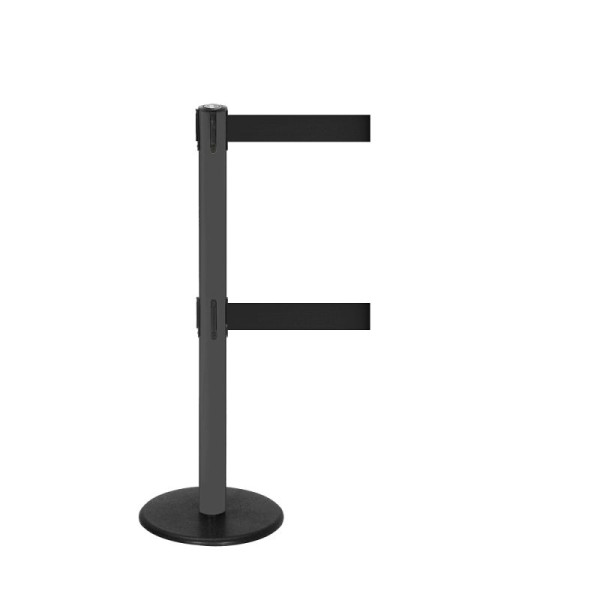 Stein HGS Personenleitsystem -P-Line Duo-, anthrazit, schwarz, mit magnetischem Gurtendstück, Gurtlänge: 2 x 2,3 m, 36399-0404