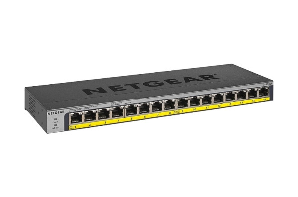 Netgear 16-Port Gb PoE/PoE+ flex unmanaged Switch 76W, GS116LP-100EUS