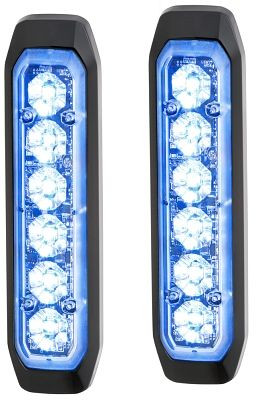 HELLA LED-Blitz-Kennleuchte, BST-Slim, 12/24V, blau, Schraubanschluss/Anbau, Stecker: offene Kabelenden, Set, VE: 2 Stück, 2XD 014 592-101