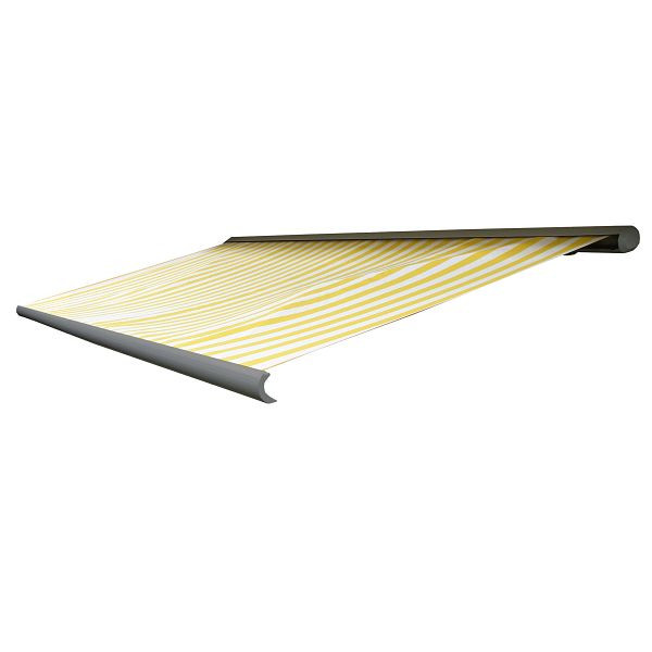 Mendler Ersatz-Bezug für Markise T123, Vollkassette Ersatzbezug Sonnenschutz 4,5x3m, Polyester gelb-weiß, 76530