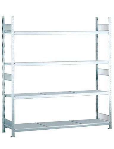 Schulte Weitspannregal mit Stahlböden, Grundfeld, 4 Lagerebenen, Fachbreite 2500 mm, 2560 x 636 x 2500 mm, 278912