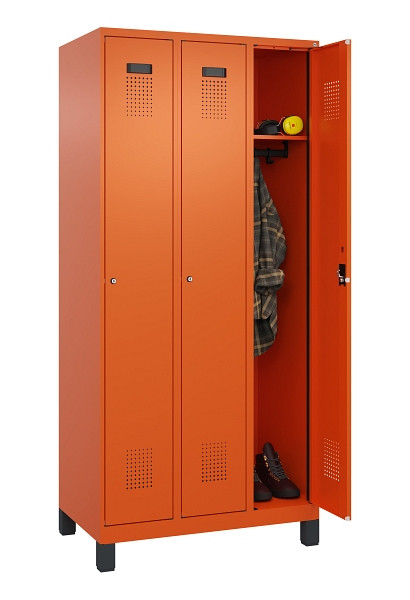C+P Spind Evolo PLUS, mit Füßen, 3 Abteile, 1950x900x500mm, 2004/2004, Verschluss Zylinderschloss, Ablageböden 3, 049010-30 S10050