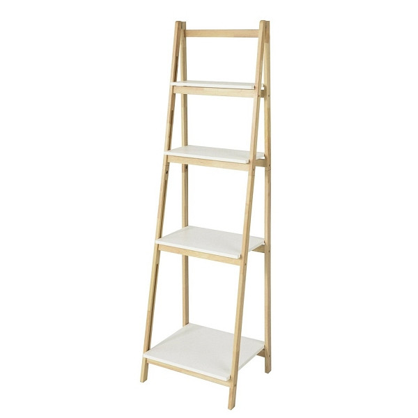 SoBuy Bücherregal mit 4 Regalböden Holzfarbe 41.5x34.5x140cm, Modern, FRG162-N