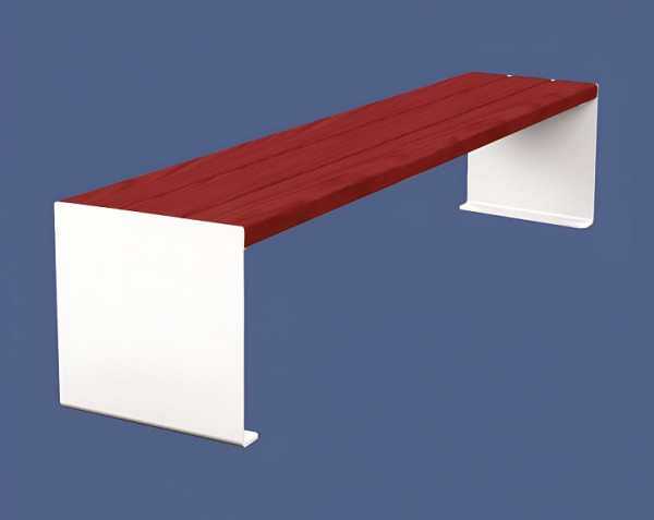 Procity Sitzbank Kube, 1800 mm, Stahl & Holz Ohne Rückenlehne, Mahagoni/RAL 9010, 306392.9010.ACAJ