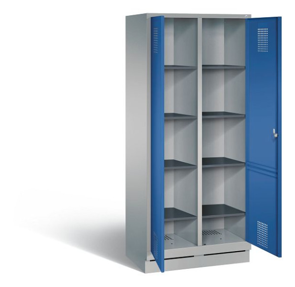 C+P Wäsche-Spind Evolo, H1800xB810xT500mm, Farbe: Weißaluminium / Enzianblau, 48022-22B S10057