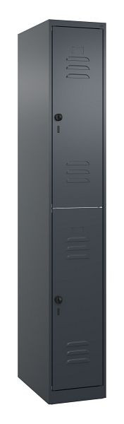 C+P Doppelstöckiger Spind Classic PLUS, 1850x300x500mm, 7016/7016, Drehriegel, 080300-10 S10010