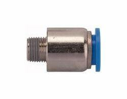 Riegler Gerade Steckverschraubungen mit rundem Körper, Außengewinde konisch mit Gewindebeschichtung und Innensechskant, 109182