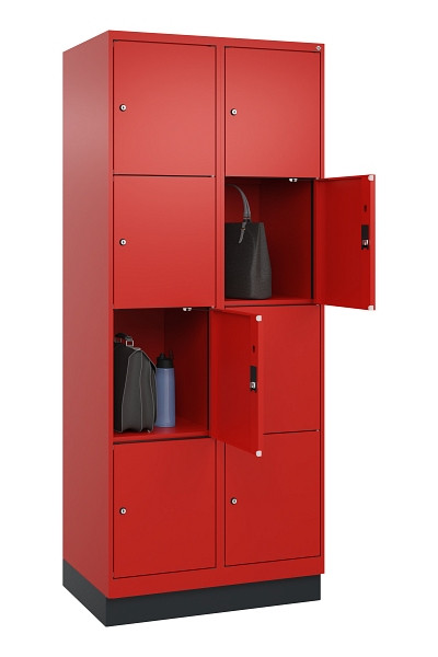 C+P Schließfachschrank Evolo PLUS, mit Sockel, 8 Fächer, 1950x800x500mm, 3020/30, 049020-224 S10025