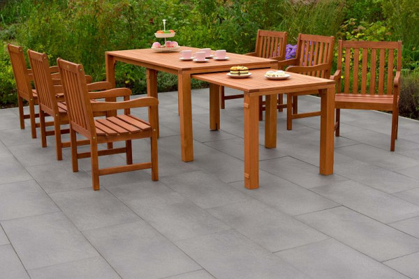 Merxx Santos Set 7-teilig, 6 Santos Sessel, 1 Flex Ausziehtisch, 185/370 x 90/73 cm, FSC Eukalyptusholz, 50544-011