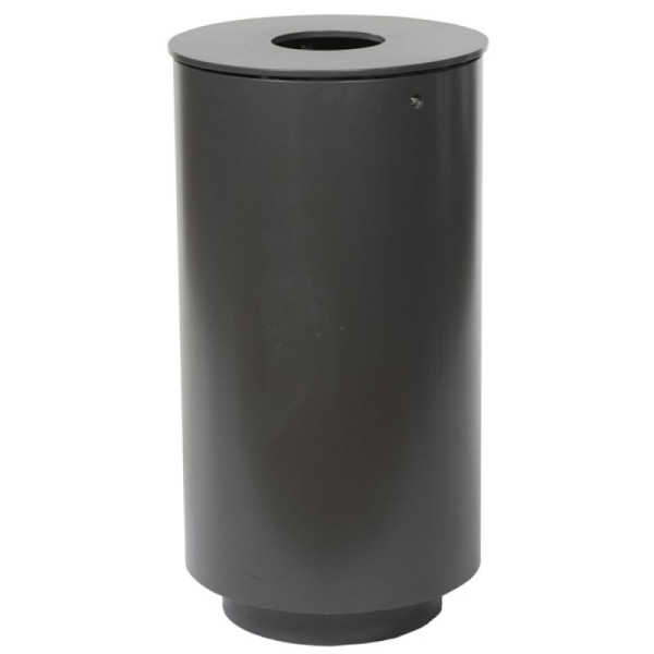 Stein HGS Stand-Abfallbehälter -State Iowa-, mit Ascher, RAL 9006 weißaluminium, 25648-18