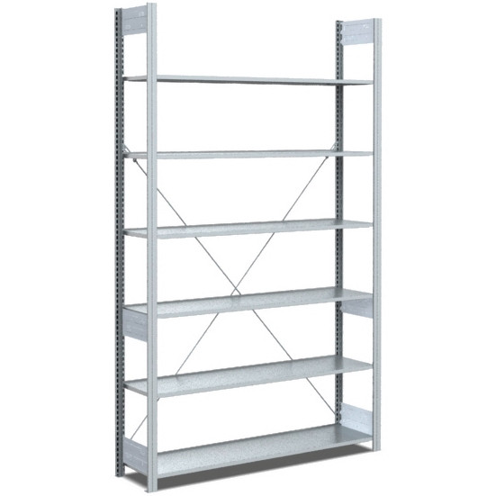 BITO Fachbodenregal Typ: EL Grundfeld 25mm-Boden Set /Archivregal 70kg 2199x996x324 verzinkt, C1250-0006