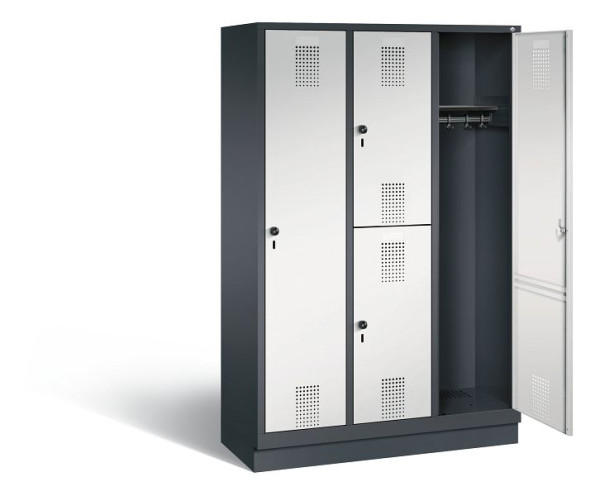 C+P Kombi-Spind Evolo, H1800xB1200xT500mm, Farbe: Schwarzgrau / Lichtgrau, 48620-32 S10005