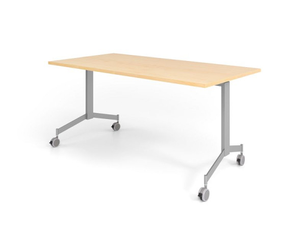 Hammerbacher Klapptisch fahrbar 160x80cm, Ahorn, Tischplatte um 90° kippbar, VKF16/3/S