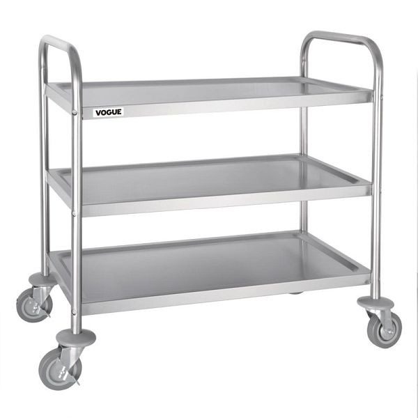 Vogue Abräumwagen 3 Etagen mittelgroß, 250 mm Abstand zwischen den Regalböden, F994