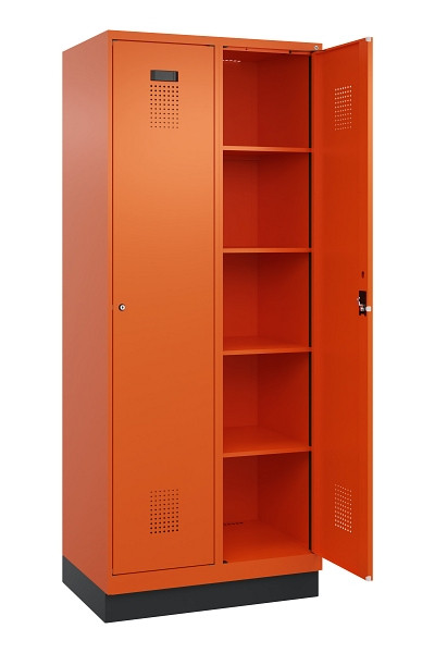 C+P Wäsche-Spind Evolo PLUS, mit Sockel, 2 Abteile, 1950x800x500mm, 2004/2004, Verschluss Zylinderschloss, Ablageböden 8, 049020-22B S10050