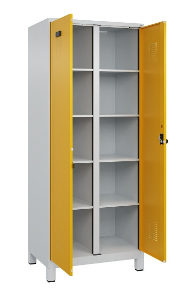 C+P Wäsche-Spind Evolo PLUS, mit Füßen, 2 Abteile, 1950x800x500mm, 7035/1004, Verschluss Drehriegel, 049012-22B S10000