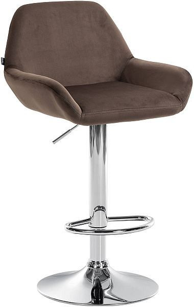 CLP Barhocker Braga Samt chrom, braun, 320894, 4251756478827