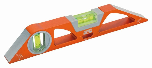 Bahco Wasserwaage, 250 mm, 45°+30°-Kanten, Alu, Präzision ±0,5 mm/m, 466-250
