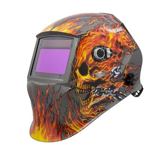 ELMAG Automatik-Kopfschweißschirm, 2XL-TC Design "FLAME", ELMAG MultiSafeVario, DIN 4/9-13, 59372