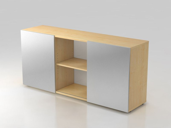 Hammerbacher Sideboard 2OH mit Schiebetüren Ahorn/Silber, 160x42x74,8 cm (BxTxH), V1780/3/S