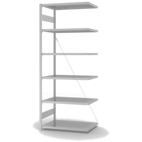 hofe Anbauregal, zerlegt, 6 Böden 2500 x 600 x 1000 mm, lichtgrau ähnlich RAL 7035 ableitfähig kunststoffbeschichtet, HKA25610ESD