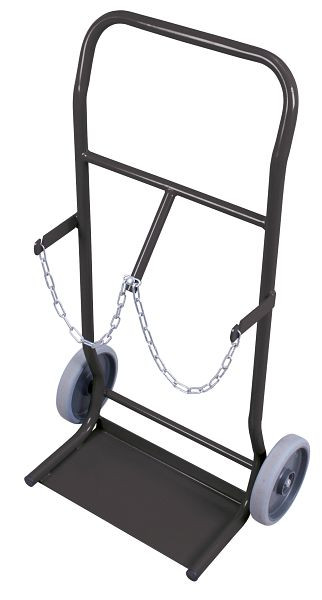 VARIOfit Stahlflaschenkarre für 2 Flaschen a 10 Ltr. Inhalt, Außenmaße: 565 x 370 x 1.045 mm, RAL 7016 anthrazitgrau, fk-1000/AG