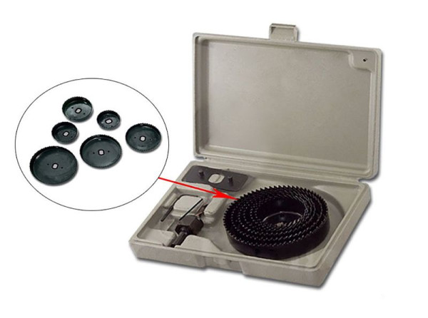 VaGo-Tools Lochsägensatz Bohrkronen 8-teiliges Set 22-127mm, LS-8_xv