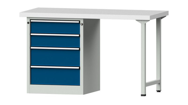 ANKE Werkbänke Kombiwerkbank, Modell 816 V, 1500 x 700 x 900 mm, RAL 7035/5010, KSP 50 mm, 415.007
