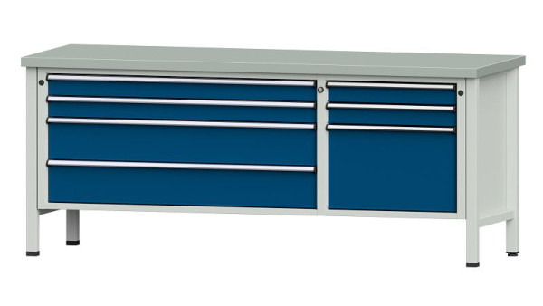 ANKE Werkbänke Kastenwerkbank, Modell 288 V, 2000 x 700 x 840 mm, RAL 7035/5010, ZBP 40 mm, 304.640