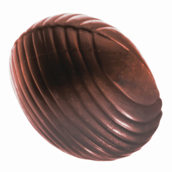 Schneider Schokoladen Form - Ei gestreift oval, 275 x 135 x 24 mm - Doppelform / 29 x 23 x 11 mm, 2 x 4,5 gr, 3 x 9 Stück, 421358