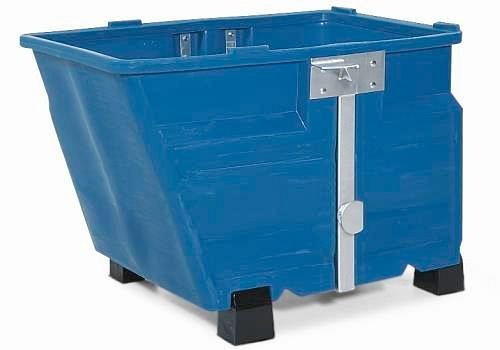DENIOS Kippbehälter PolyMaxx aus Polyethylen (PE), mit Füßen, 600 Liter Volumen, blau, 173-148