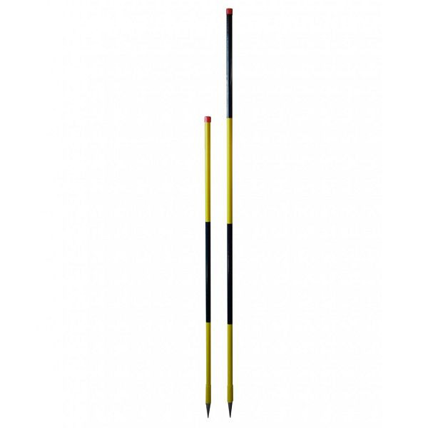 NESTLE Schneeleitstab Holz PVC-beschichtet, 50cm-Teilung, schwarz/gelb, runde Spitze, 2 m, VE: 12 Stück, 11301000