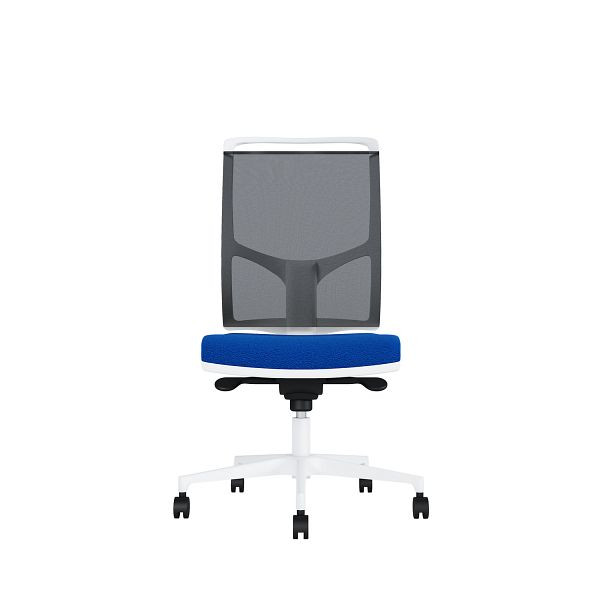 Bisley Bürodrehstuhl Zed, Weißes Kunststoff, Ohne Armlehnen, Fußkreuz aus Kunststoff, NE0331 königsblau, ZEDKSWNE0331