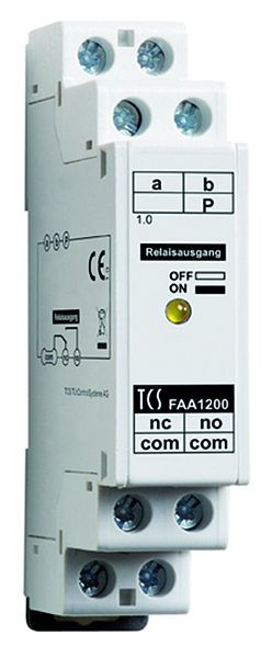TCS Türöffner-Relais zum gezielten Türöffnen bei mehr als 1 Außenstation, Hutschiene 1 TE, FAA1200-0400