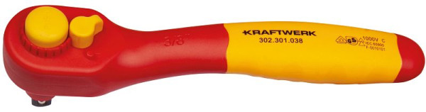 Kraftwerk 3/8" Elektriker Umschaltknarre VDE, 302.301.038