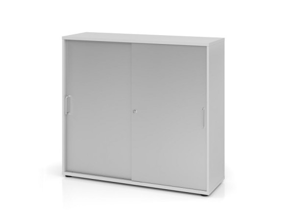Hammerbacher Schiebetürschrank 1753S BS, 3 OH, Korpus: Grau / Front: Silber, 120 x 40 x 110 cm (BxTxH), V1753S/5/S/BS