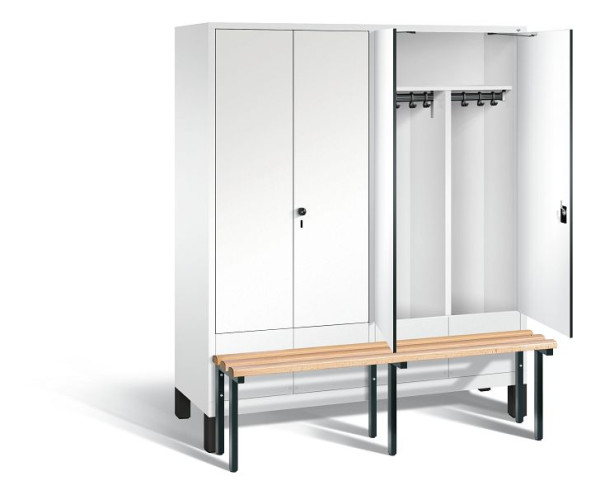 C+P Schwarz-Weiss-Spind Evolo, H1850xB1590xT815mm, Farbe: Verkehrsweiß / Dekor Weiß, 48032-42 S10086