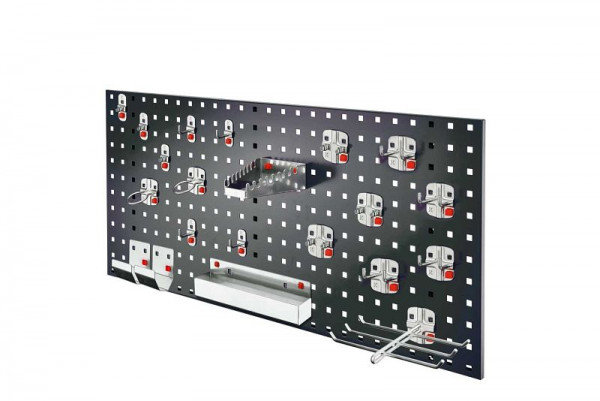 Kappes RasterPlan/ ABAX Lochplatten Einsteigerset 7, RAL 7016, 1 x Lochplatte H 450 x B 1000 mm, 1 x Werkzeughaltersortiment 21-teilig, 3324.07.1008