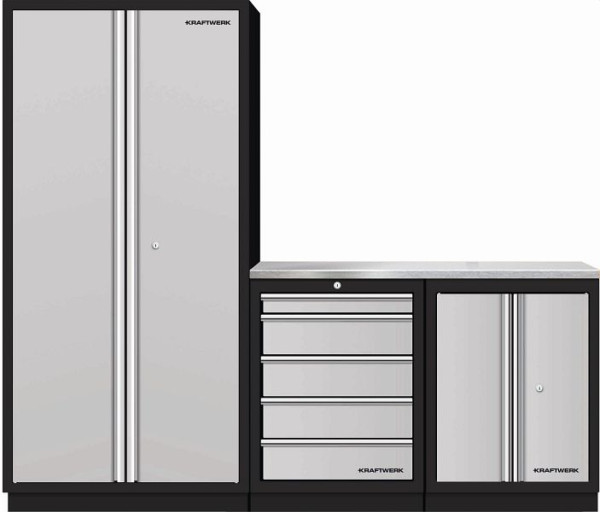 Kraftwerk Mobilio 3er Kombi Hochschrank 2 Edelstahl, 3964K-H25SIX