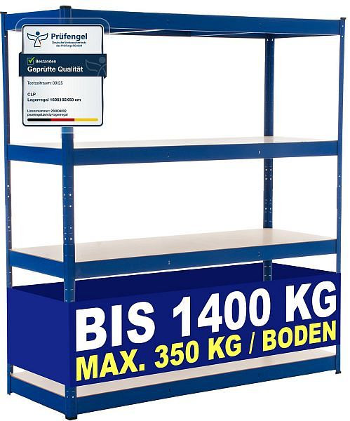 CLP Lagerregal 160x60x180 cm, blau, 306541, 4251563405696